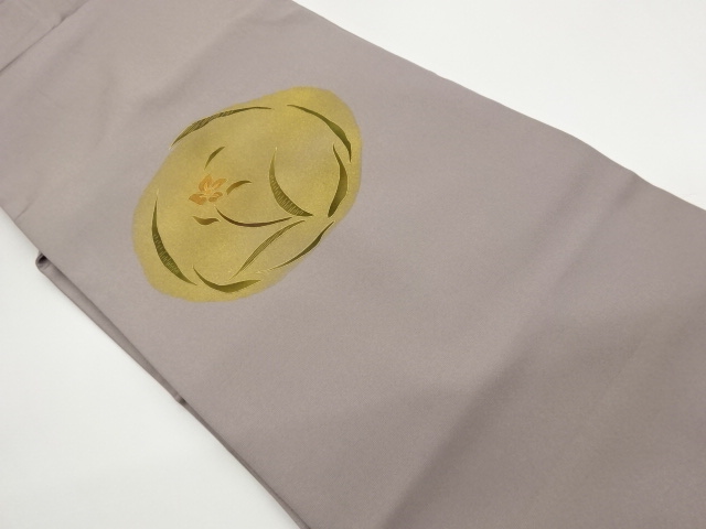 Nagoya obi with gold-colored floral embroidery